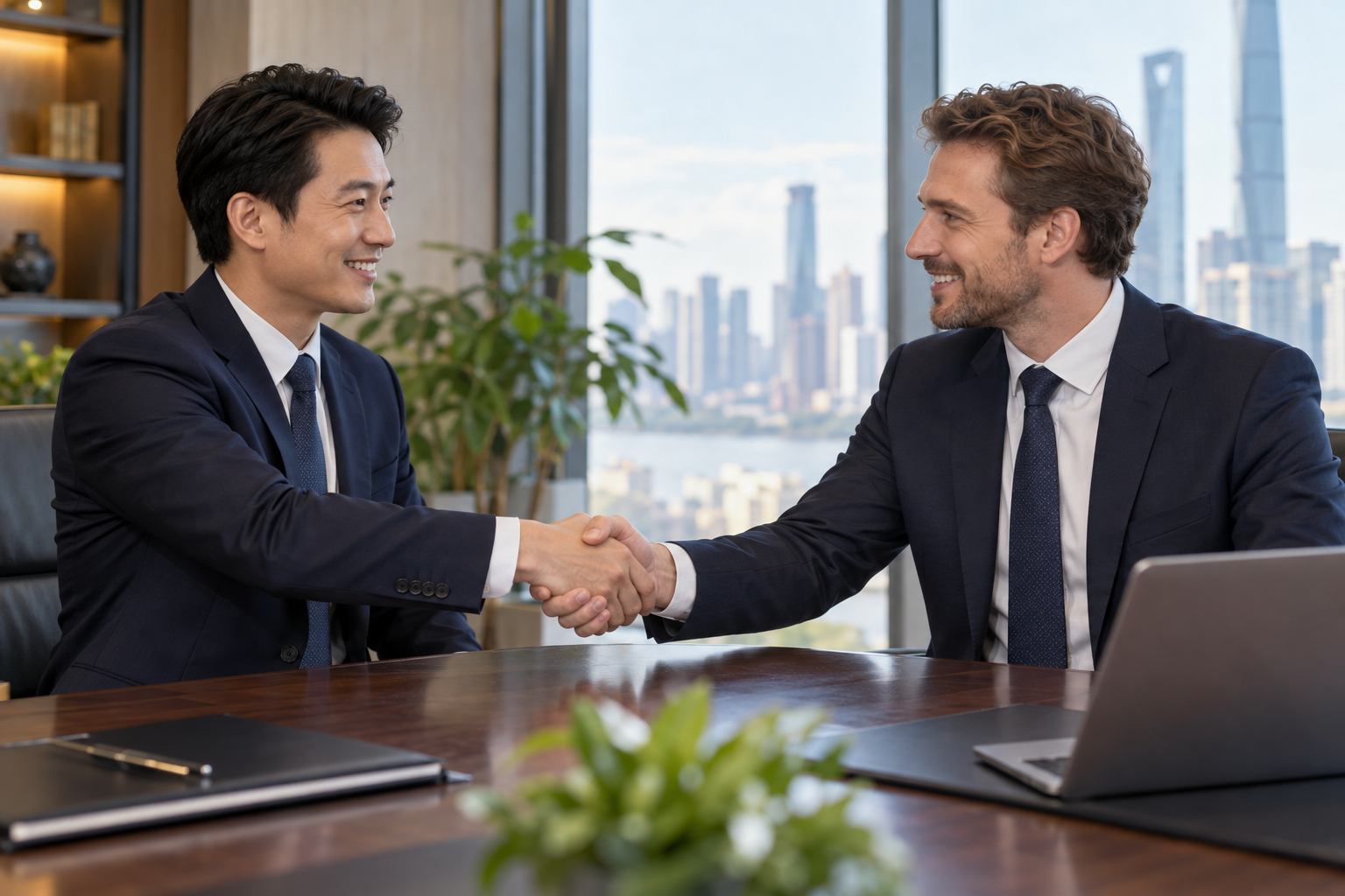 Illustrative business partnership between a Chinese representative and a European client